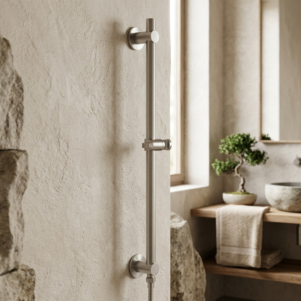 Aquanello Eterna Slide Bar with Water Connection 620 mm Stainless Steel ET2710-02